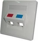 Рамка похила для внутрішньої розетки під вставки Keystone 86х86, 2 порти FP-2P-86