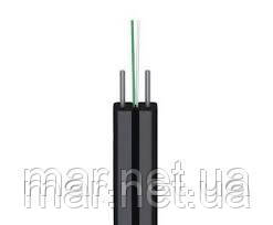 Кабель оптичний FTTH001-SM-02,1 волокно, дві сталеві зміцнюючі дроту, бухта 1000м
