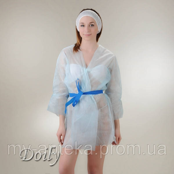 Одноразовый халат-кимоно с пояском mini Doily L/XL, XXL цвет в ассортименте - фото 1 - id-p518623327