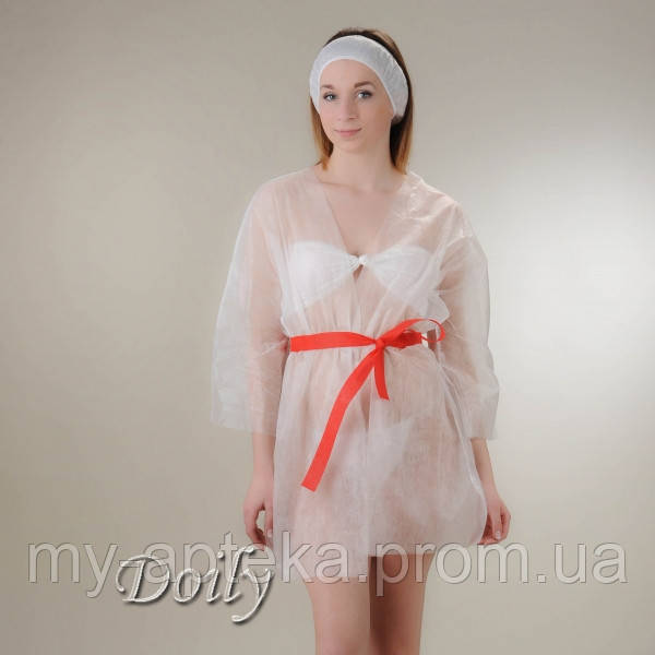 Одноразовый халат-кимоно с пояском mini Doily L/XL, XXL цвет в ассортименте - фото 2 - id-p518623327
