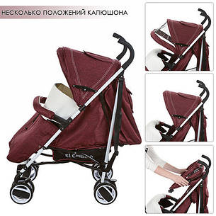 Дитяча коляска-тростина Bambi M 3432-2 R (Бордовий) Centro, фото 2