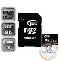 Картка пам'яті microSD 32Gb Team SDHC (class 10) (TUSDH32GCL1003) + адаптер SD