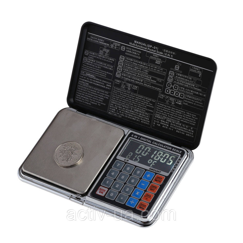 Ваги калькулятор цифрові DP-01 високоточні 6 в 1 Pocket Digital Scale Precision (0,1/1000 г)