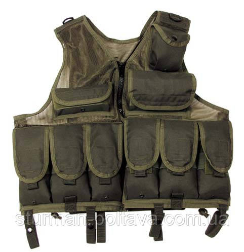 Розвантажувальний жилет тактичний на 9 кишень олива MFH Німеччина, фото 1