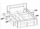 Ліжко 160 з двома висувними ящиками і тумбочками MILO 09 Szynaka дуб sonoma/білий, фото 3