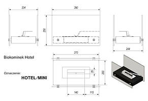 Біокамін Kratki HOTEL MINI (чорний), фото 3