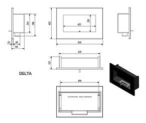 Біокамін Kratki DELTA HORIZONTAL, фото 2