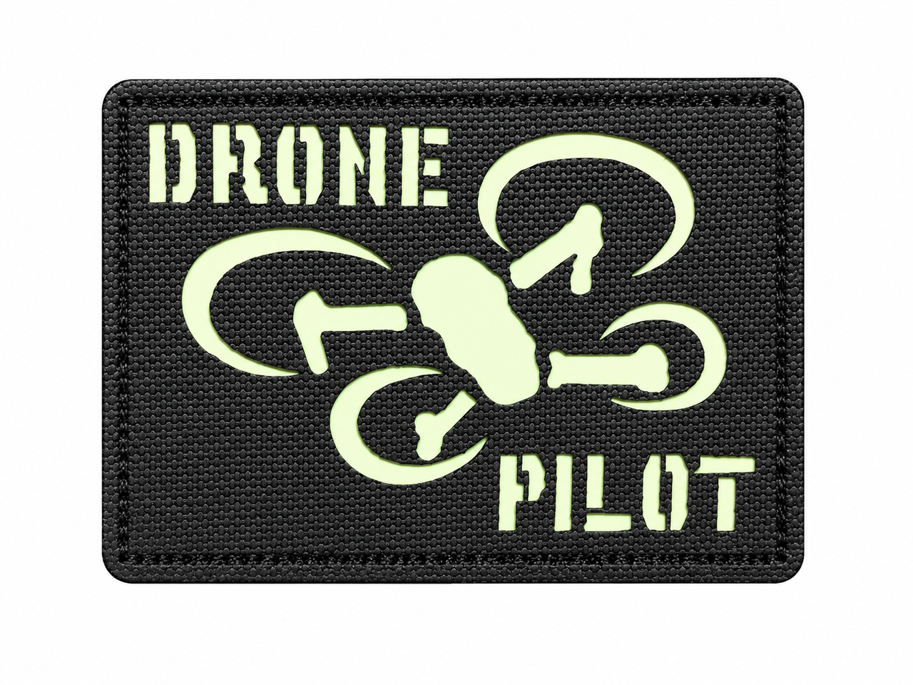 Патч / шеврон Drone Pilot люмінісцентний Laser Cut Чорний