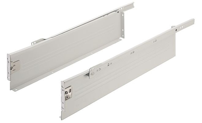 Направляюча система для висувних ящиків Метабокс 500мм Н 118мм сталь колір: білий RAL9010