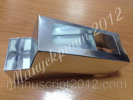 Коробка для макарун серебрянная с окном - фото 1 - id-p518966707