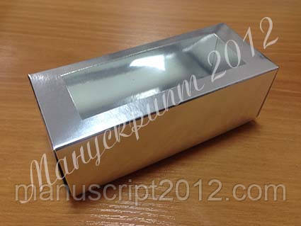 Коробка для макарун серебрянная с окном - фото 2 - id-p518966707