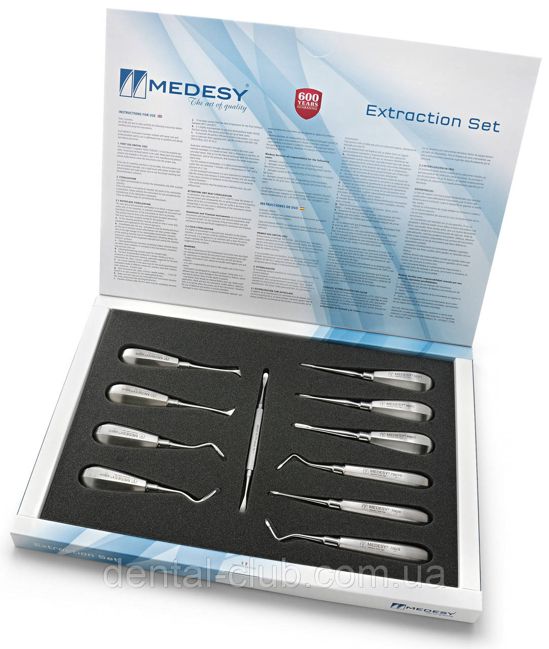 Набір елеваторів хірургічних (10 елеваторів і распатор), Medesy 684/SET, фото 1