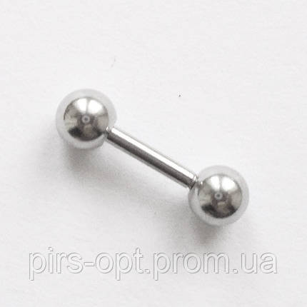 Мікроштанга 6 мм, з кульками 4 мм для пірсингу вух (ціна за 1 шт.) (козелок). Сталь 316L., фото 2