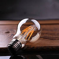 LED лампа Эдисона A-60 (8w) (AMBER) filament