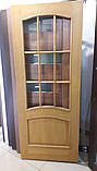 Міжкімнатні двері шпоновані дубом "Ваш Стиль" модель Капрі ПЗ світлий горіх із врізкою фурнітури, фото 4