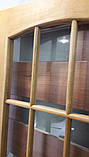 Міжкімнатні двері шпоновані дубом "Ваш Стиль" модель Капрі ПЗ темний горіх із врізкою фурнітури, фото 3