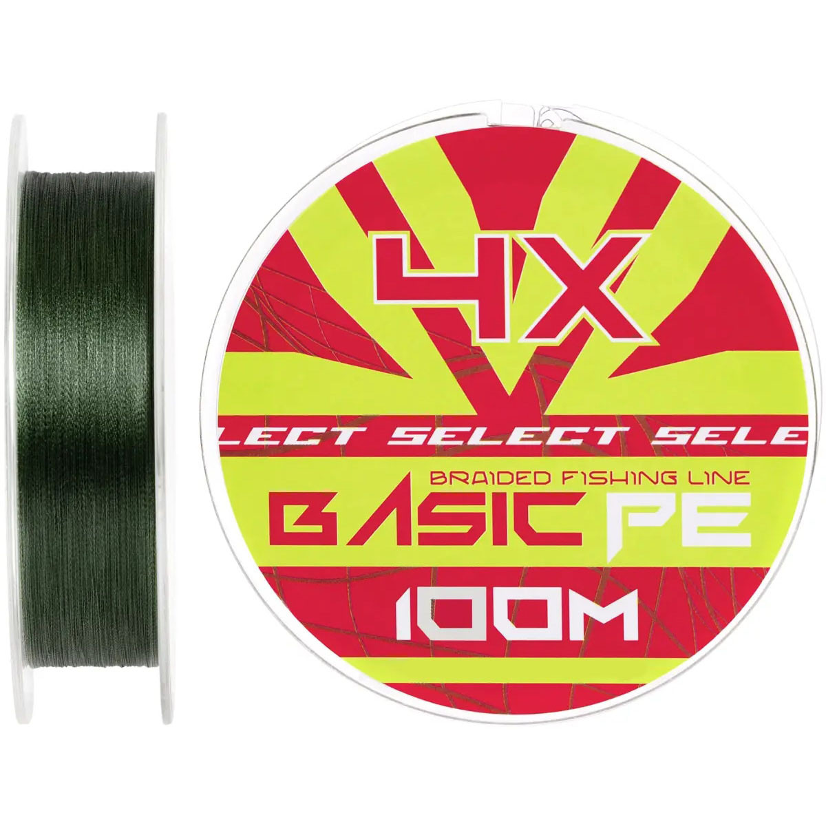 Шнур Select Basic PE 100m (темно-зелений) #0.4/0.06mm 6lb/3kg, фото 1