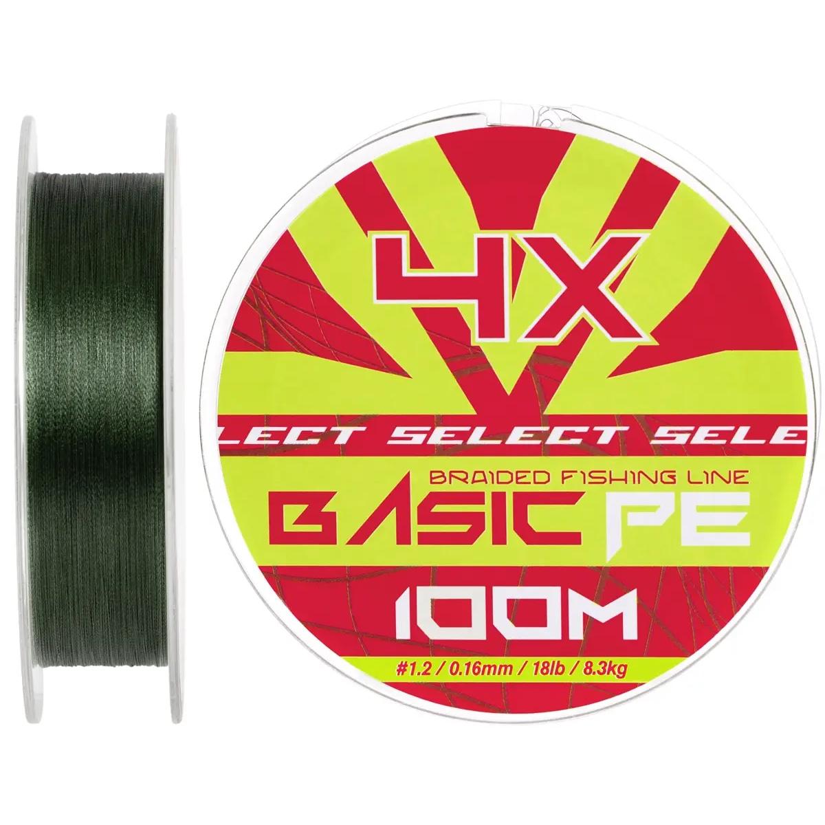 Шнур Select Basic PE 100m (темно-зелений) #1.2/0.16mm 18lb/8.3kg, фото 1