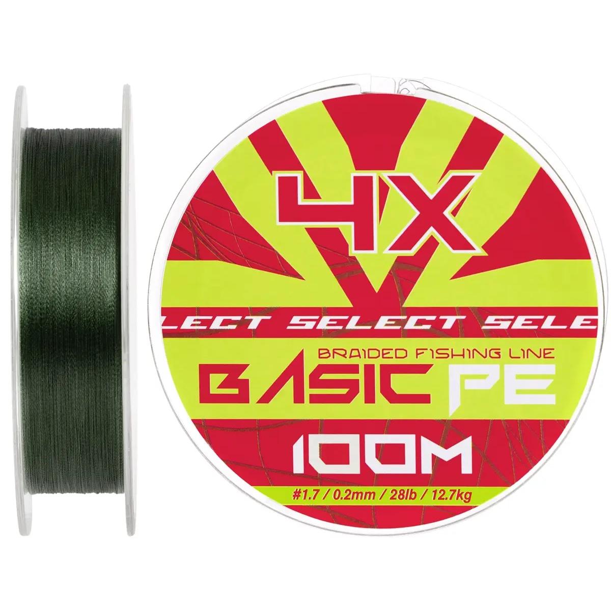 Шнур Select Basic PE 100m (темно-зелений) #1.7/0.20mm 28lb/12.7kg, фото 1