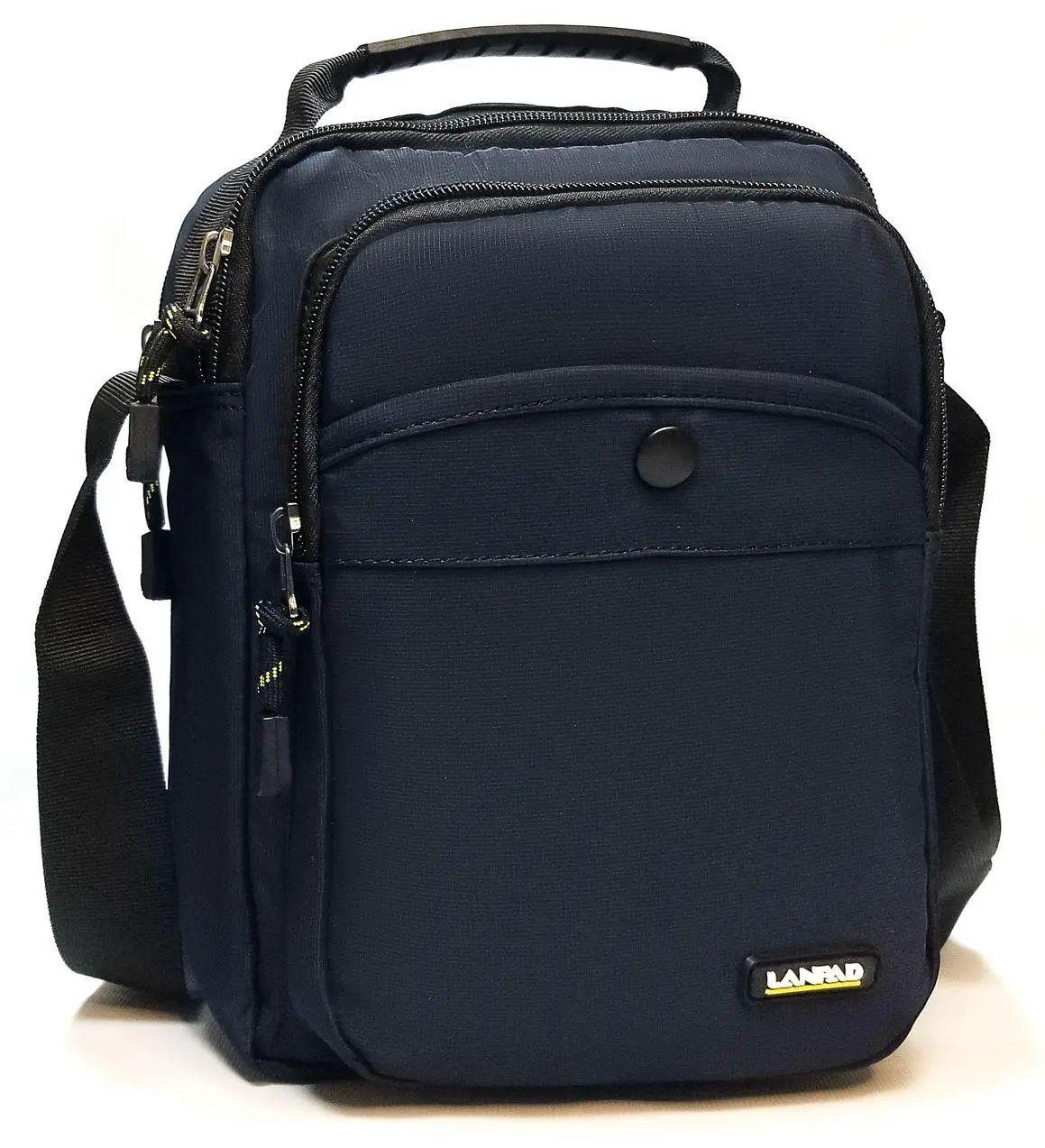 Сумка тканевая LANPAD мужская 20х26х11 см Синий (LAN15054 blue) D12-2026, фото 1