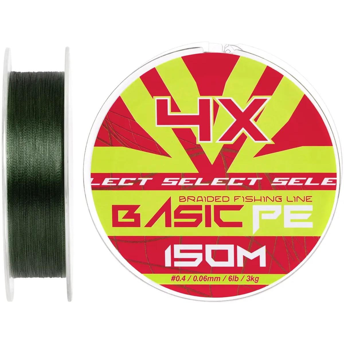 Шнур Select Basic PE 150m (темно-зелений) #0.4/0.06mm 6lb/3kg, фото 1