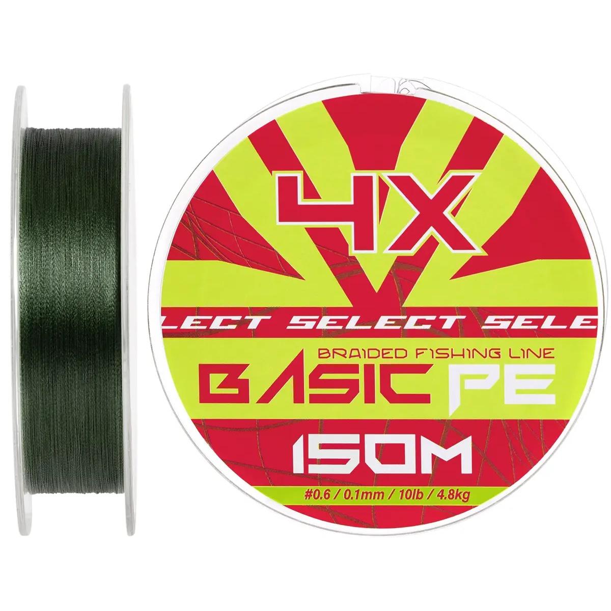 Шнур Select Basic PE 150m (темно-зелений) #0.6/0.10mm 10lb/4.8kg, фото 1