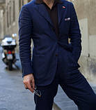 Класний чоловічий молодіжний стильний костюм із натурального льону, фото 2