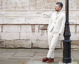 Піджак і штани, костюм стильний із льону. гурт, трояндниця. Костюм лляний молодіжний модний, Україна, фото 3