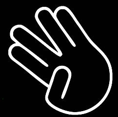 Вінілова наклейка — жест (4 пальці) (від 10х10 см)