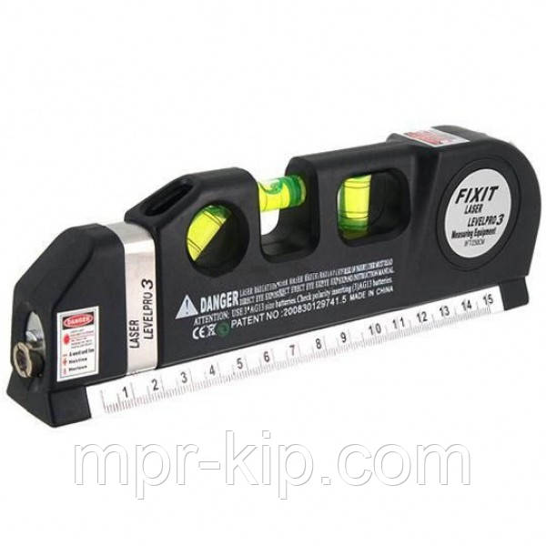 Лазерный уровень нивелир Fixit Laser Level Pro 3, лазерный уровень, жидкостный уровень, рулетка 2.5 м - фото 7 - id-p519203927