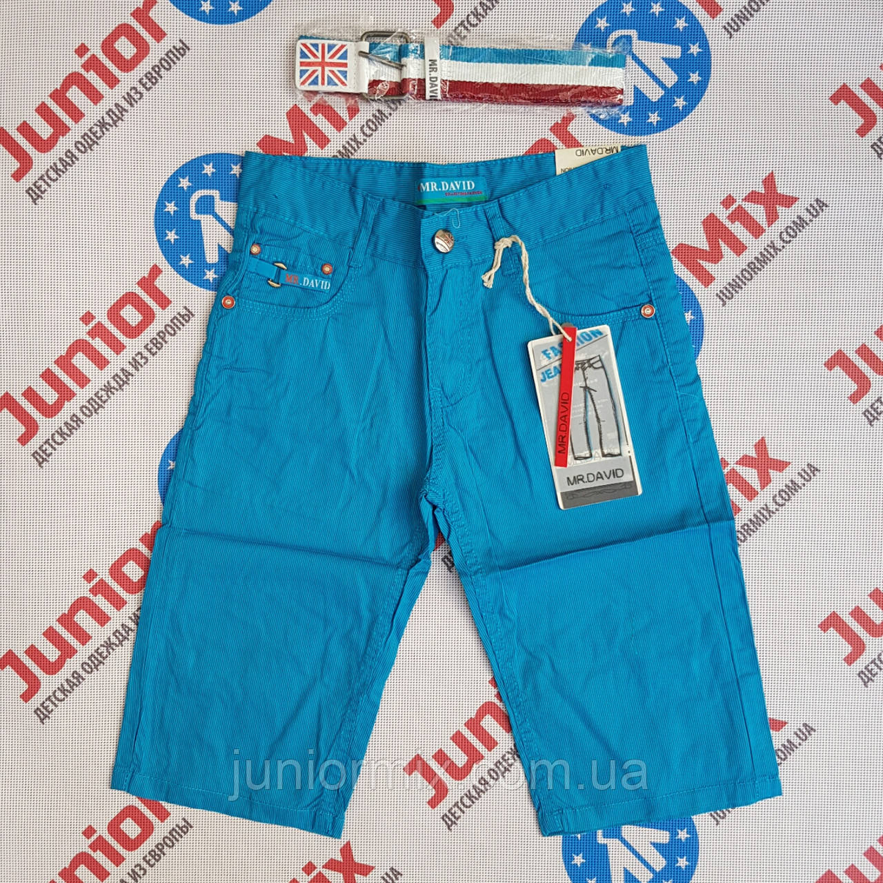 Бриджі з ременем у дрібну смужку на хлопчика MR.DAVID