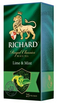 Чай Richard Lime&Mint / Річард чорний з лаймом і м'ятою, пакетований, 25*2
