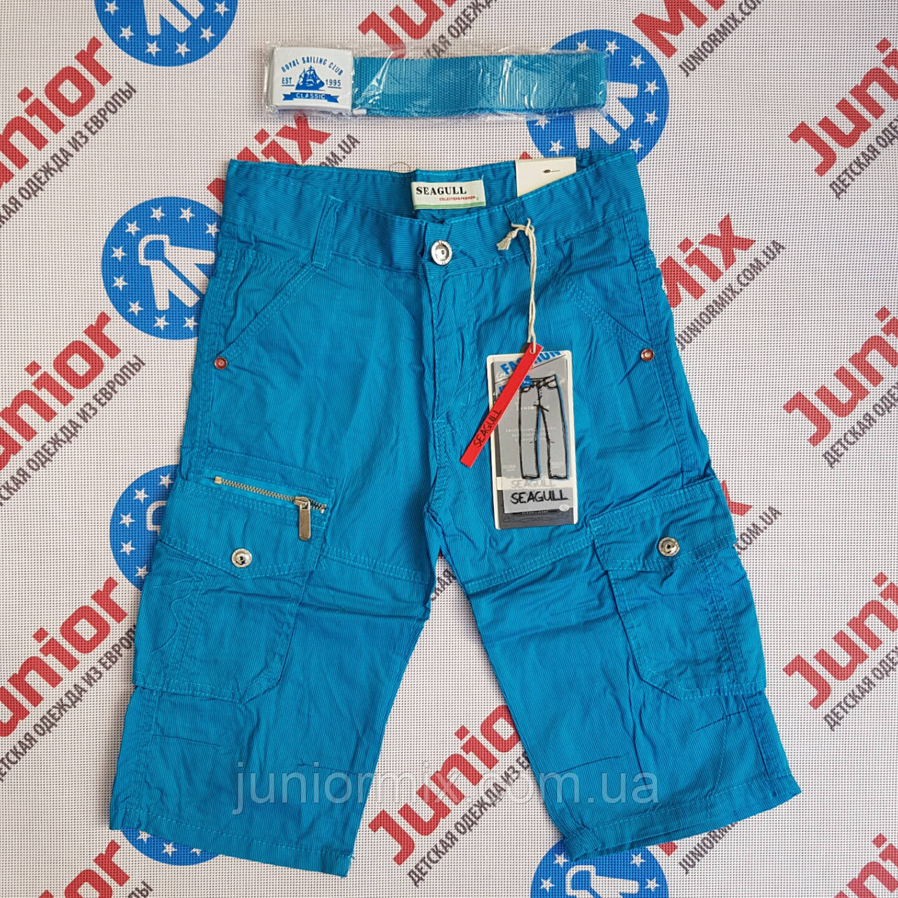 Котонові бриджі на хлопчика в дрібну смужку SEAGULL