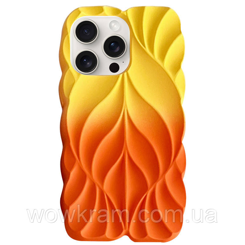 TPU чехол Leaf для Apple iPhone 15 Pro Max (6.7") Yellow / Orange, фото 1