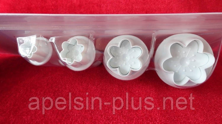 Плунжер для мастики Яблуневий колір набір із 4 форм, фото 1