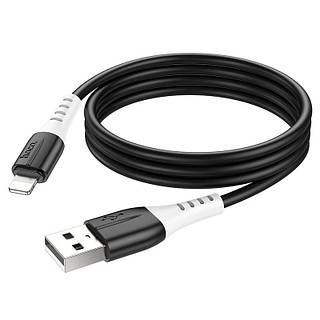 Кабель HOCO X82 USB to iP 2.4A, 1m, silicone, silicone connectors, Black