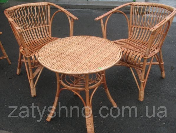 Плетеный стол и кресла и лозы - фото 1 - id-p519310874