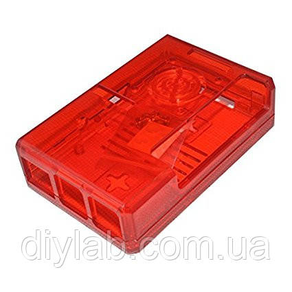 Корпус для Raspberry Pi 2 B / Raspberry Pi 3 B  червоний прозорий