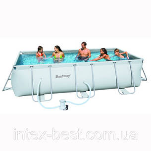Bestway 56251 - (прямокутний) каркасний басейн Steel Power Rectangular 404x201x100 см, фото 1