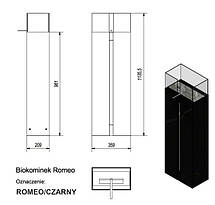 Біокамін Kratki ROMEO (чорний), фото 6