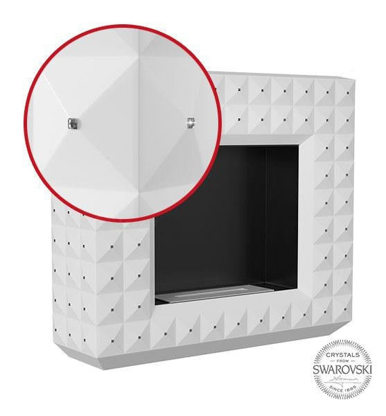 Біокамін Kratki EGZUL з кристалами SWAROVSKI (білий, глянець)