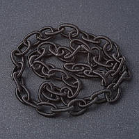 Ланцюг якорний м'який чорний текстиль "зволено" 1,3*0,8 см L-90 см купити біжутерію дешевооптом в інтернеті