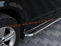 Боковые пороги площадка труба с листом из нержавейки на Volvo XC60 2008-2013