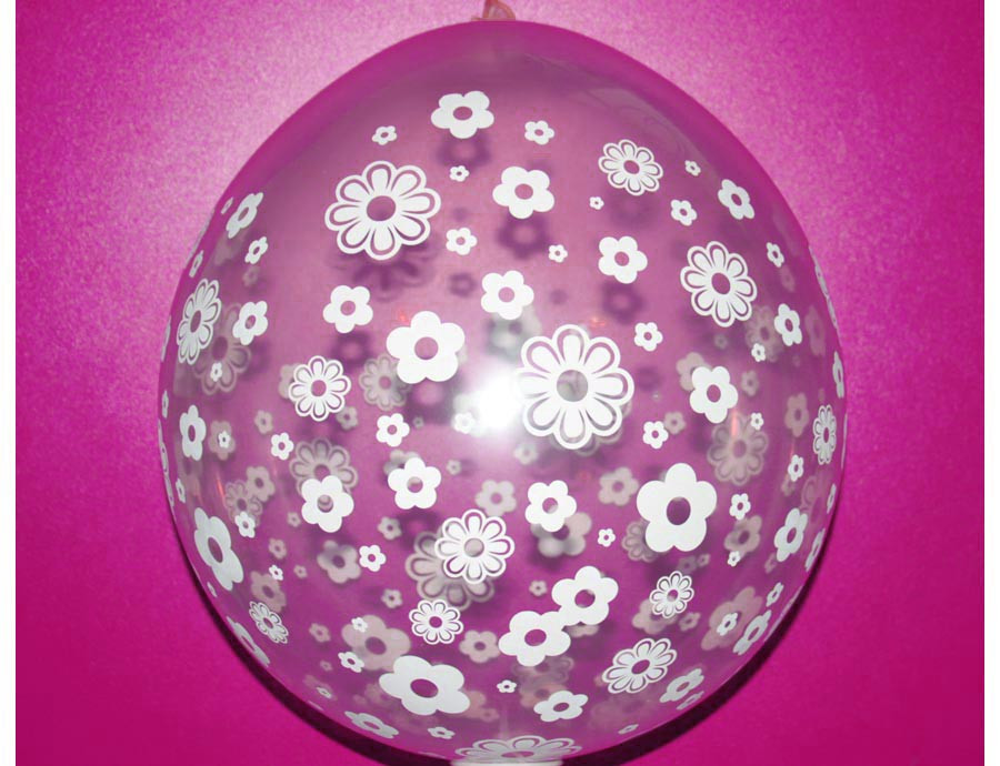 Куля упаковка прозора "Квіточки" Розмір: 18" (45 см). Пр-во:"Gemar Balloons" (Італія)