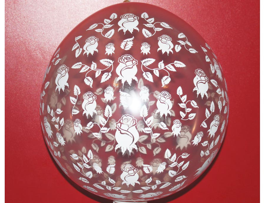 Куля упаковка прозора "Рожечки" Розмір: 18" (45 см). Пр-во:"Gemar Balloons" (Італія)