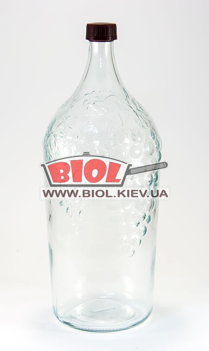 Бутылка 2,0л стеклянная с пластиковой крышкой "Виноград" - фото 2 - id-p516333446