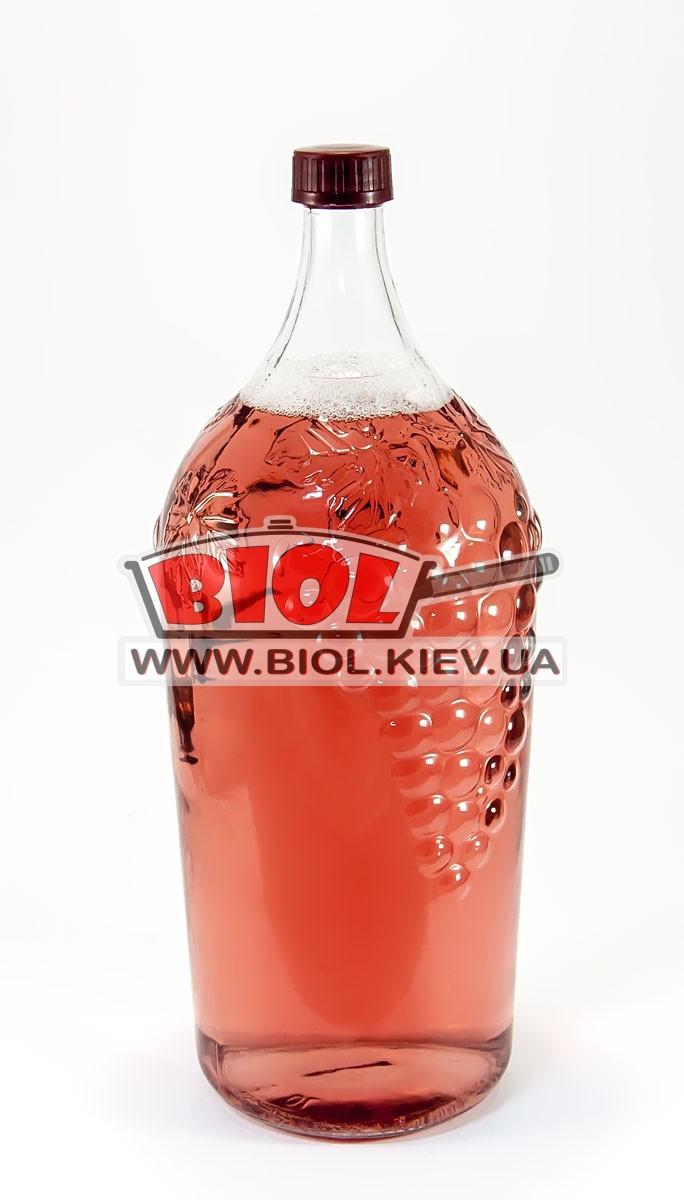 Бутылка 2,0л стеклянная с пластиковой крышкой "Виноград" - фото 1 - id-p516333446