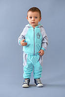 Велюровий костюм для малюків (сіро-блакитний)