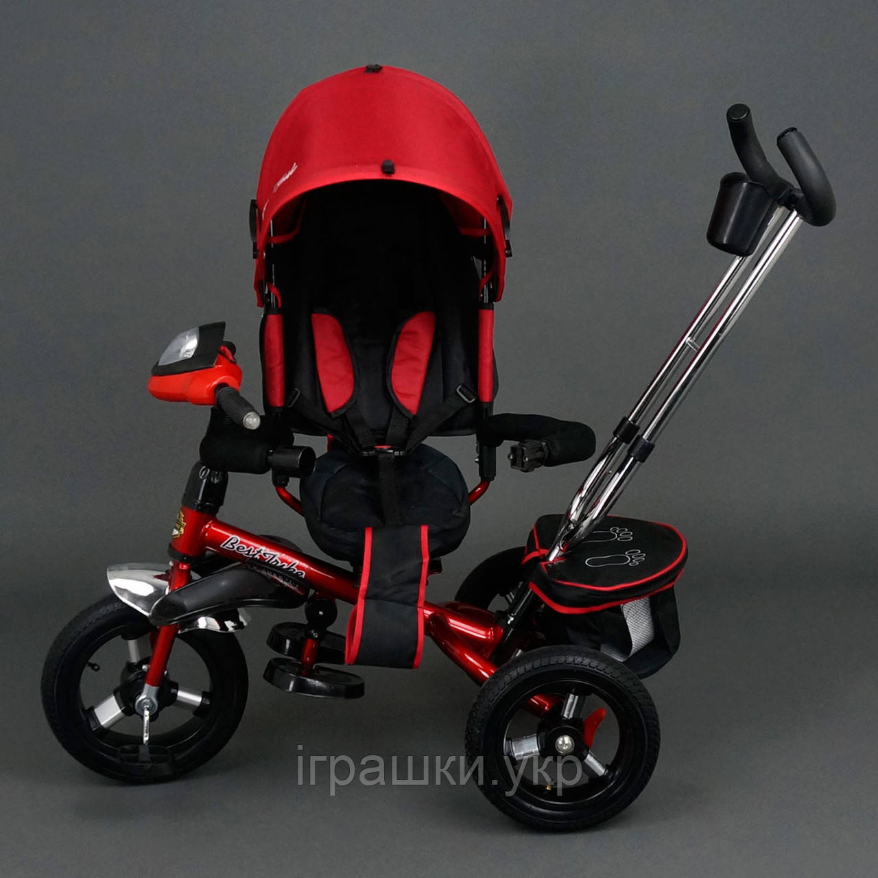 Триколісний дитячий велосипед Best Trike 6590 червоний із надувними колесами