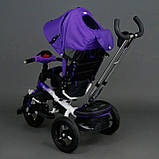 Трехколёсный детский велосипед Best Trike 6590 фиолетовый с надувными колесами, фото 4